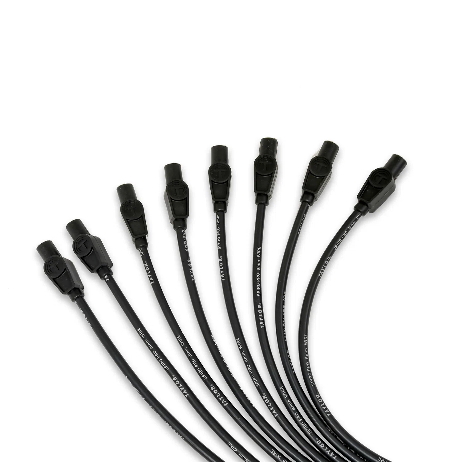 Spark Plug Wire Set Universal 8mm Silicone Spiro Pro 180_ 350 ohm_ft Black 73055